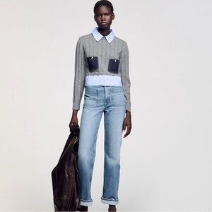 Sandro Jules Layered Look Sweater Size Large